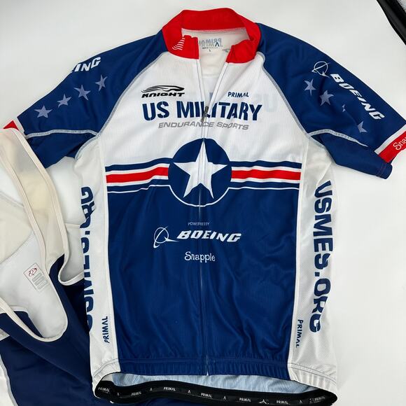 Primal Mens Cycling Race Cut Jersey and E6 Chamois Patriotic American Lot Large - Picture 7 of 8